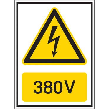 Carte d'indication tension "380V"